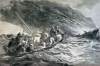 Burning of the clipper ship "Hornet" on the Pacific, May 3, 1866, artist's impression.