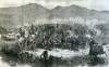 The Fetterman Fight, near Fort Phil Keaney, Dakota Territory, December 21, 1866, artist's impression, zoomable image.