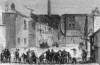 Floods in Salford, Lancashire in northern England, November 15, 1866, artist's impression.