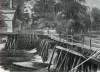 The Old Mill Dam, Sleepy Hollow, Tarrytown, New York, November 1866, artist's impression.