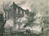 Destruction by fire of the Winter Garden Theater, New York City, March 23, 1867, artist's impression.