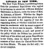 “Lincoln in New York,” Chicago (IL) Press and Tribune, April 21, 1859