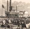 New York and Rhode Island troops land at W.D. Winter's Plantation, Louisiana, June 17, 1863, artist's impression, detail
