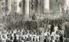 President Andrew Johnson, speaking on Washington's Birthday in Washington, D.C., February 22, 1866, artist's impression, detail