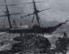 Wreck of the immigrant vessel "Anglo-Saxon" off Newfoundland, April 27, 1863, artist's impression, detail