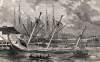 Sinking of the transport ship "Aquila" in San Francisco Harbor, November 24, 1863, artist's impression, detail