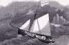 Norwegian sloop "Skjoldmen," crossing the Atlantic, April-July 1863, artist's impression