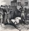 "New York City Enormities - The Broken Leg on Broadway," December 9, 1865 artist's impression, detail
