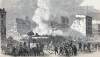 Ruins of Barnum's Museum and adjacent buildings, July 13, 1865, artist's impression