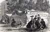 "A Primitive Bathing-House," Farmer's Picnic at the beach, Raritan Bay, Amboy, New Jersey, August 1, 1865, artist's impression