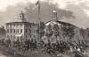 Confederate Cavalry in the Streets of Chambersburg, Pennsylvania, June 16, 1863, artist's impression, detail