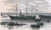 U.S.S. Michigan detaining retreating Fenians, June 1866, artist's impression