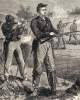 Union cavalry skirmishers in dismounted action, August 1863, artist's impression, detail