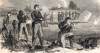 Union cavalry skirmishers in dismounted action, August 1863, artist's impression, zoomable image