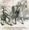 "Baron Munchausen's Horse Feat Outdone," cartoon, Frank Leslie's Illustrated, April 28, 1866