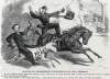 "Marvelous Equestrian Performance on Two Animals," October 8, 1864, political cartoon