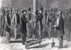 Breaking ground for Chicago's fresh-water tunnel, April 1864, artist's impression