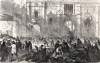 Search for the missing of fire disaster in Santiago, Chile, December 8, 1863, artist's impression, zoomable image