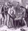 "Drawing Rations," July 1863, Thomas Nast, detail