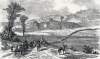 Union troops entering Clinton, Mississippi, November, 1863, artist's impression, zoomable image