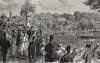"Music on the Lake," Central Park, New York City, October 1865, artist's impression, detail