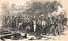"Morning Mustering of the 'Contraband' at Fortress Monroe," October 1861, artist's impression, zoomable image