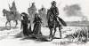 Female settlers carried off by Cheyenne Indian raiders, August 1864, artist's impression