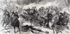 Death of Republican Manuel Garcia Pueblita at hands of Imperial troops, Uroapan, Mexico, June 23, 1865, artist's impression