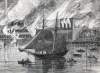 Destruction of the Michigan Central Railway Depot, Detroit, Michigan, October 18, 1865, artist's impression, detail
