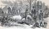 General Kirby Smith's Confederate army goes home, Shreveport, Louisiana, May 23, 1865, artist's impression.