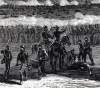 Confederate forces falling back at Third Battle of Winchester, Virginia, September 19, 1864, artist's impression, detail