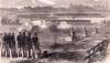 Execution of three Army of Potomac deserters, Leesburg, Virginia, June 19, 1863, artist's impression