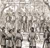 Execution of seven of the Ohio railway raiders, Atlanta, Georgia, June 18, 1862, artist's impression