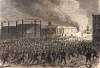 Rioters burning the Weehawken Ferry House, New York City, July 15, 1863, artist's impression