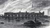 Fire at the Michigan Central Railroad Depot, Detroit, Michigan, October 18, 1865, artist's impression, detail