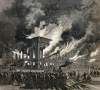 Fire destroying the New York Academy of Music and other buildings, New York City, May 21, 1866, artist's impression