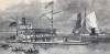 President Lincoln's funeral car crossing from Jersey City to New York, April 24, 1865, artist's impression, detail