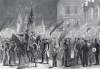 German Singing Societies, evening parade, City Hall Park, July 15, 1865, artist's impression, detail