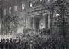 General Ulysses S. Grant on balcony of Astor House, New York City, June 7, 1865, artist's impression