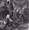 Incident between white settlers and Native Americans near German Lake, Minnesota, July 1863, artist's impression, further detail