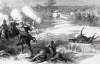 United States Militia engaging Native American Plains Indian hostiles, August 1864, artist's impression, detail