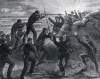 Union infantry assault on the rifle pits before Fort Wagner, August 26, 1863, artist's impression, detail