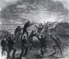 Union infantry assault on the rifle pits before Fort Wagner, August 26, 1863, artist's impression, zoomable image