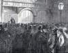 The Closing of the "Irish People" newspaper offices in Dublin, Ireland, September 15, 1865, artist's impression, detail