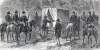 Jefferson Davis, under Union arrest, boarding transport, Irwin County, Georgia, May, 1865, artist's impression