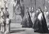 "Kiss of Peace," Installation of Archbishop John McCloskey, New York City, August 27, 1864, artist's impression, detail