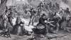 Confederate raiders attack Lawrence, Kansas, August 21, 1863, artist's impression, detail