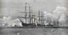 The Union Fleet fights its way into Mobile Bay, Alabama, August 5, 1864, artist's impression, zoomable image