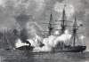 C.S.S. Tennessee and the U.S.S. Hartford, Mobile Bay, Alabama, August 5, 1864, artist's impression, zoomable image