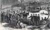 Confederate Prison Camp at Millen, Georgia, in operation circa November 1864, artist's impression, zoomable image, detail